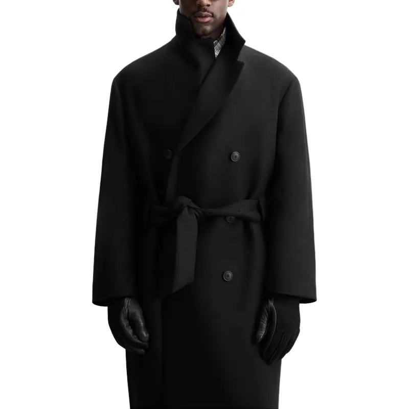 ZARA Coats Men Black-4