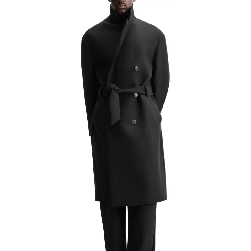 ZARA Coats Men Black-3