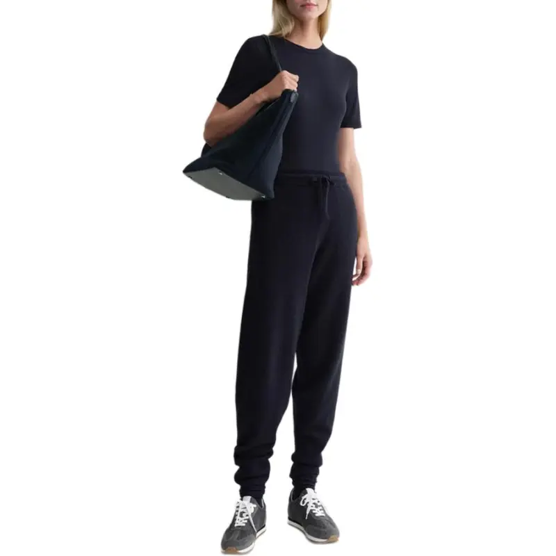 TOTEME SS25 Knitted Sports Pants Women's Marine Blue-2