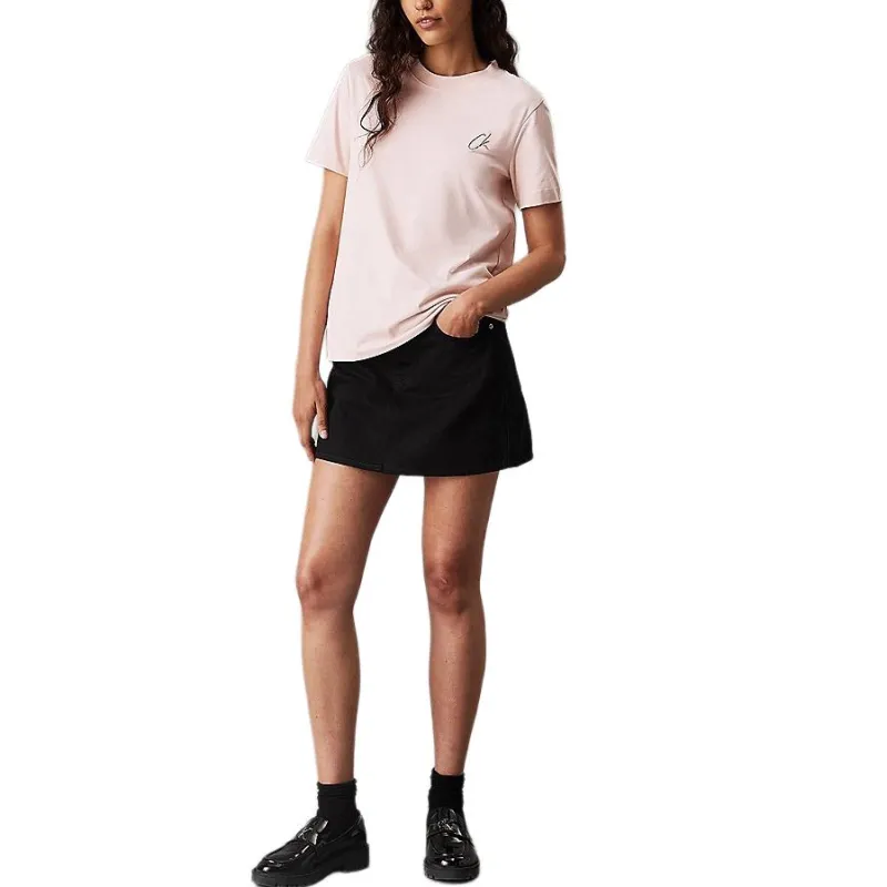 CALVIN KLEIN Regular T Shirt Women's Pink Europe Version-1