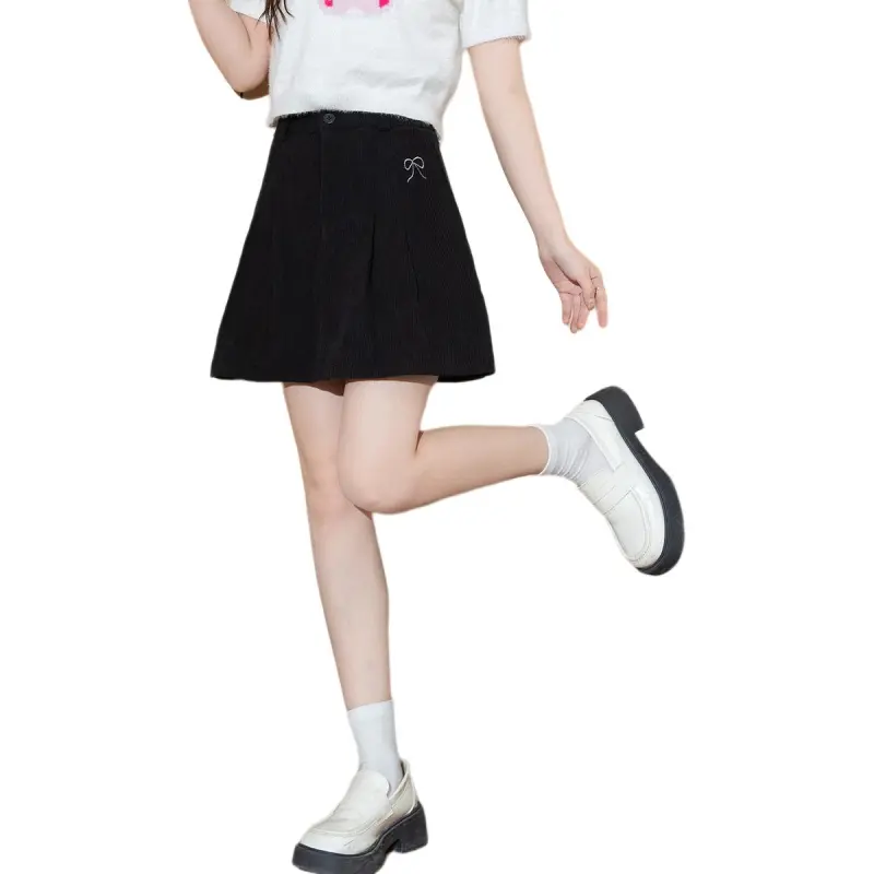 Tonlion Casual Short Skirts Women's Black-7
