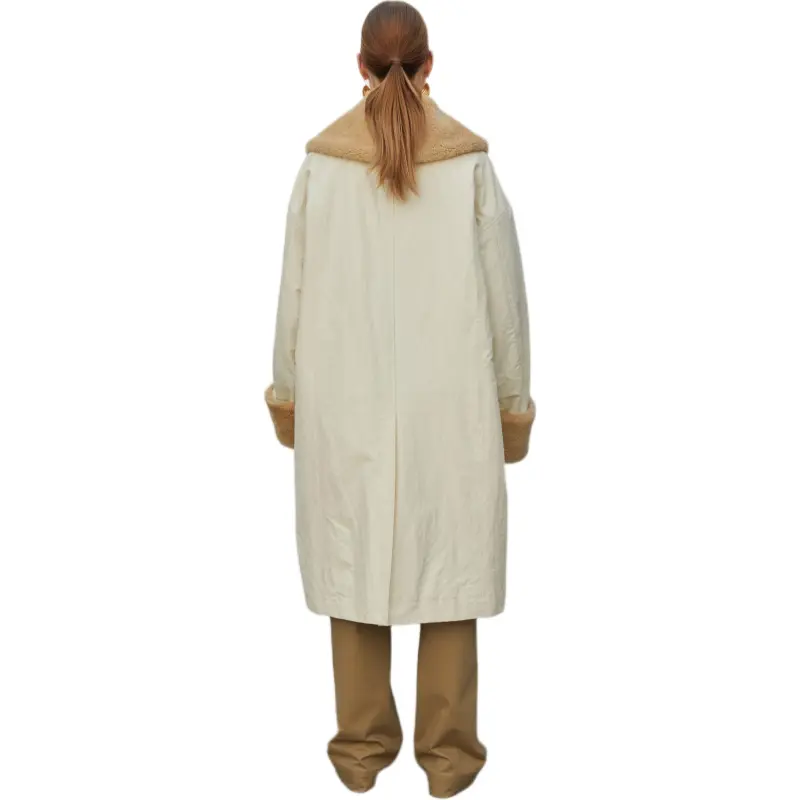 ETHOS COLLAR SHEARING COAT Coats Women's Ivory-3