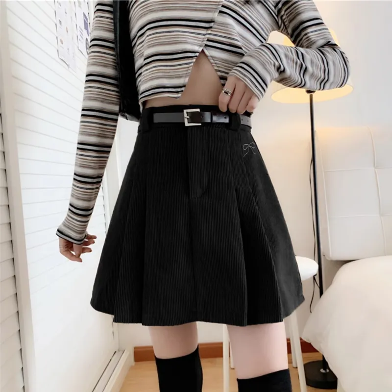 Tonlion Casual Short Skirts Women's Black-3