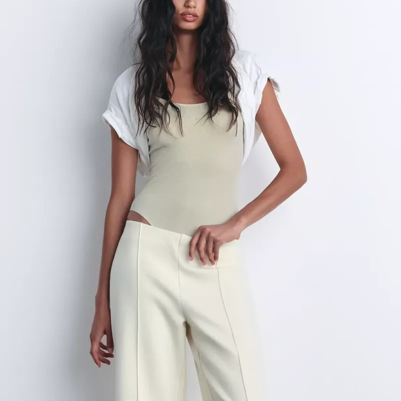 ZARA Bodysuits Women's Beige-3