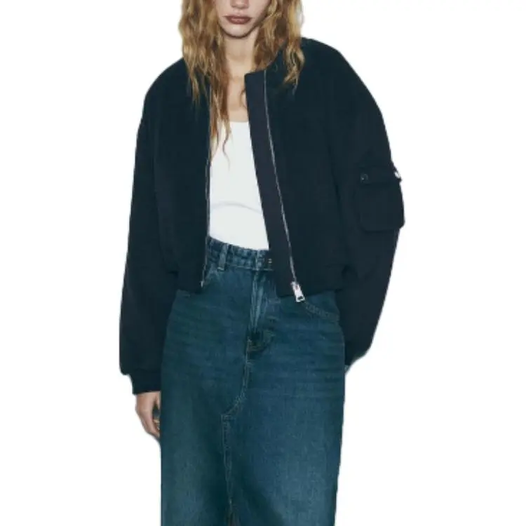 ZARA Jackets & Coats Women's Blue-3
