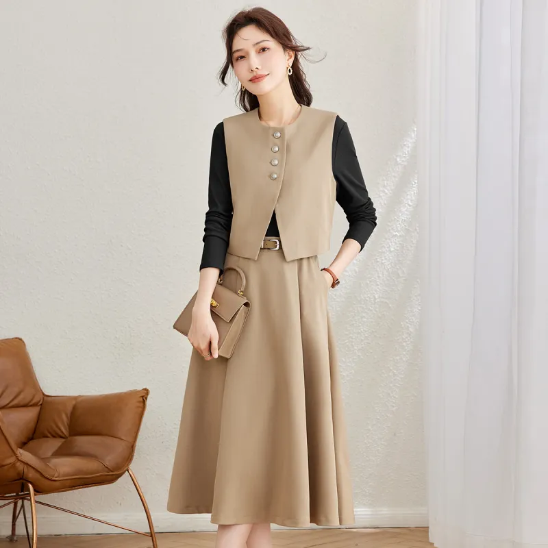 TERRE BLEUE Skirt Set Women's Khaki-4