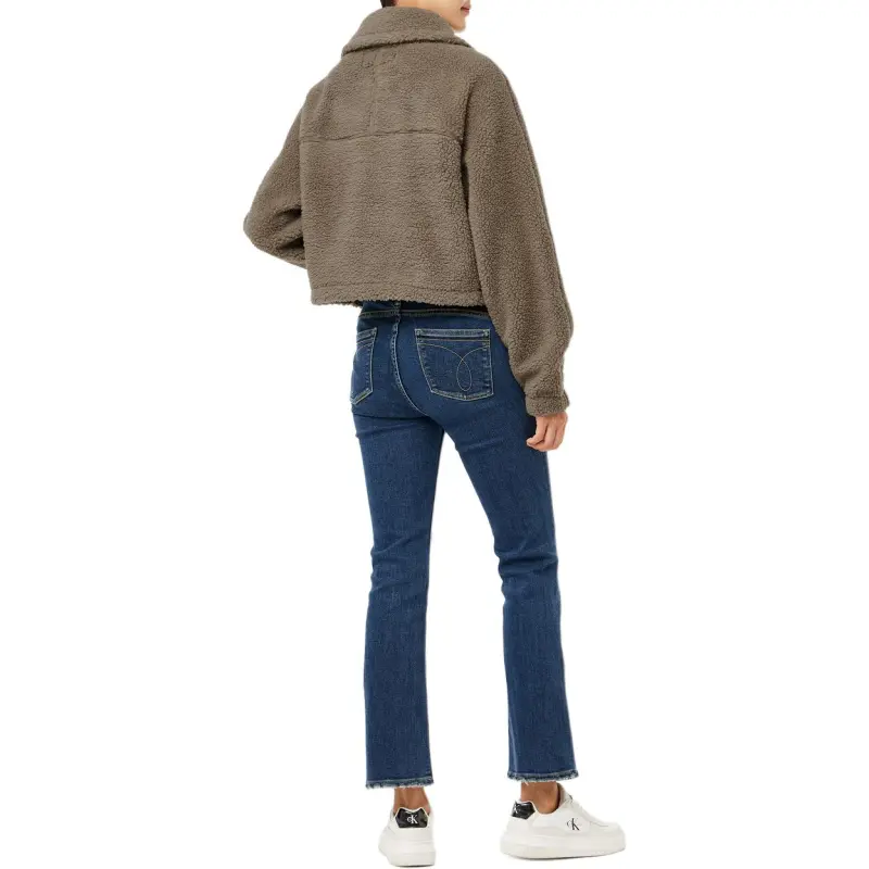 CALVIN KLEIN Velvet feel Coat Women's Khaki-3