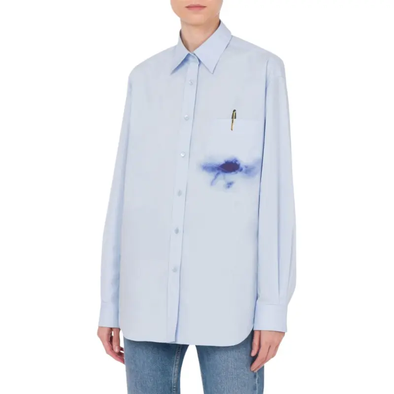 MOSCHINO Office Inspiration Stretched Poplin Shirt-2