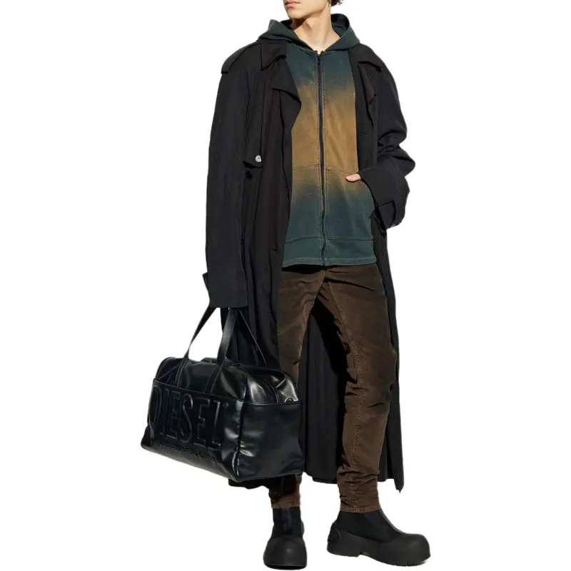 DIESEL S Blaxt Hood Zip Logo Embroidered Hoodie-2