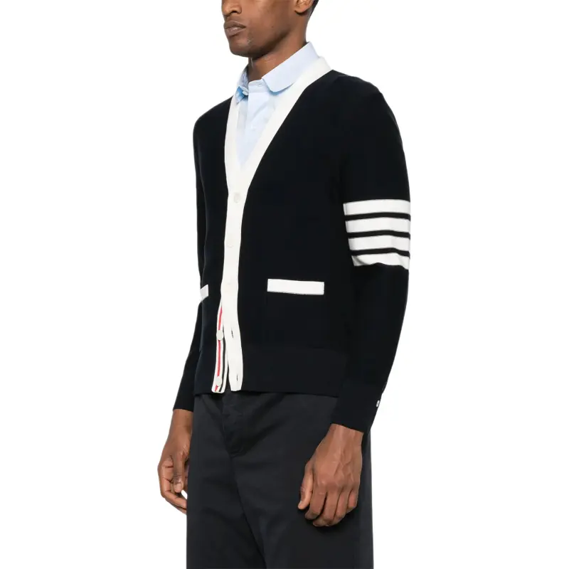THOM BROWNE V Neck Knitted Cardigan-2