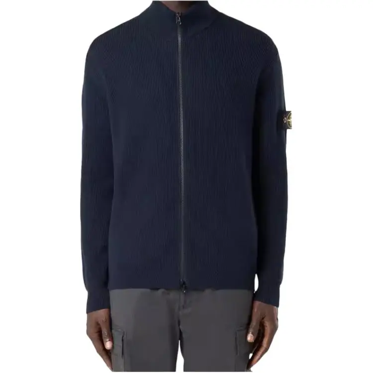 STONE ISLAND Logo Patch Zip Up Cardigan-2