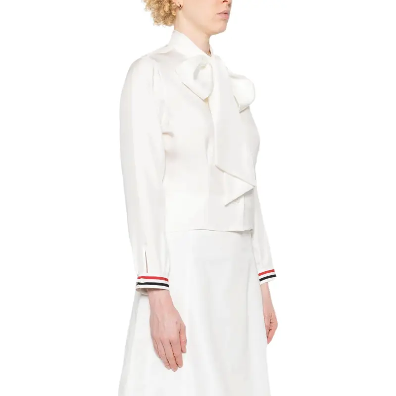 THOM BROWNE Bow Collar Blouse-2