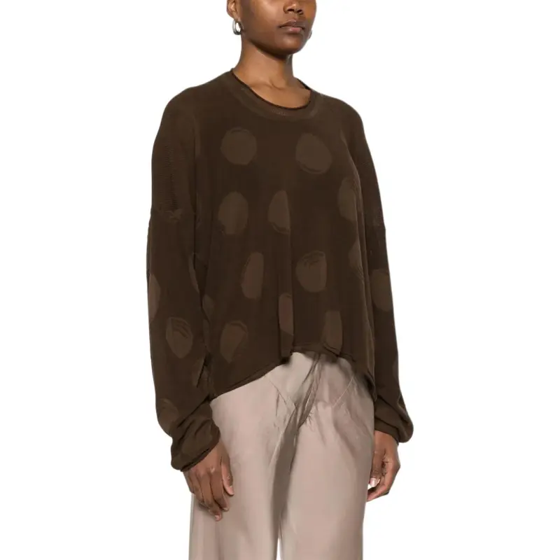 UMA WANG Polka Dot Detailed Crewneck Knitted Jumper-2