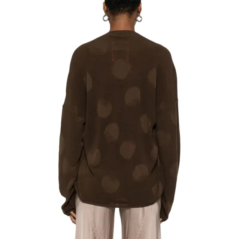 UMA WANG Polka Dot Detailed Crewneck Knitted Jumper-1