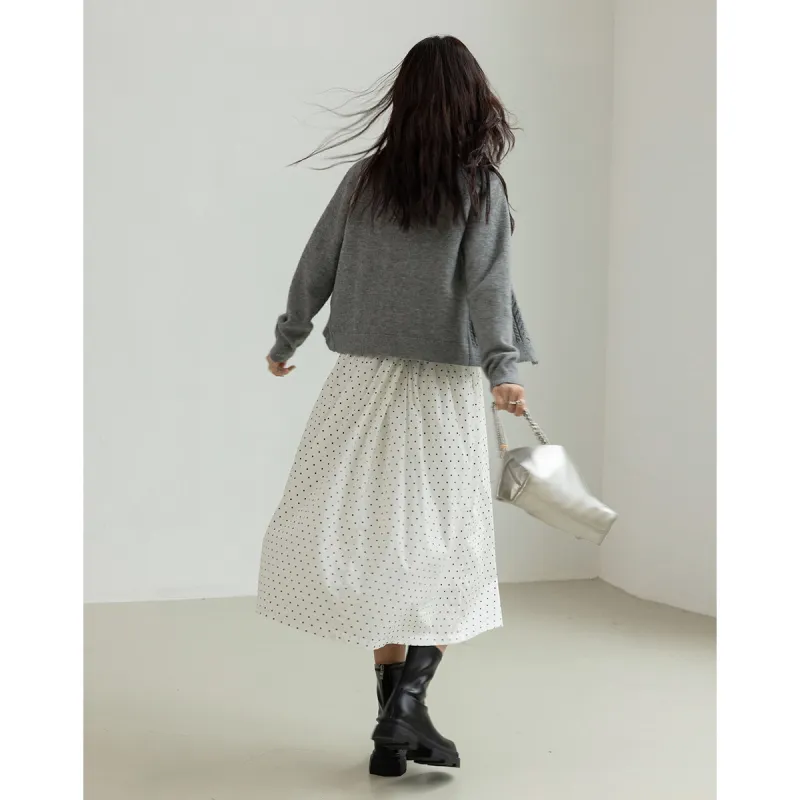 【dme】 Casual Long Skirts Women's White-5