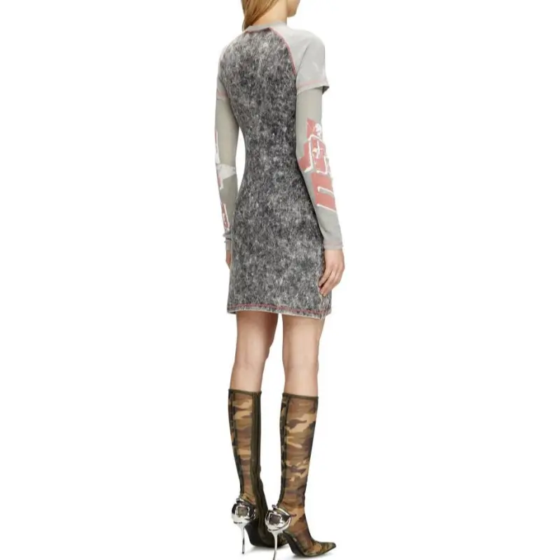 DIESEL D Buxt Q1 Layered Mini Dress-3