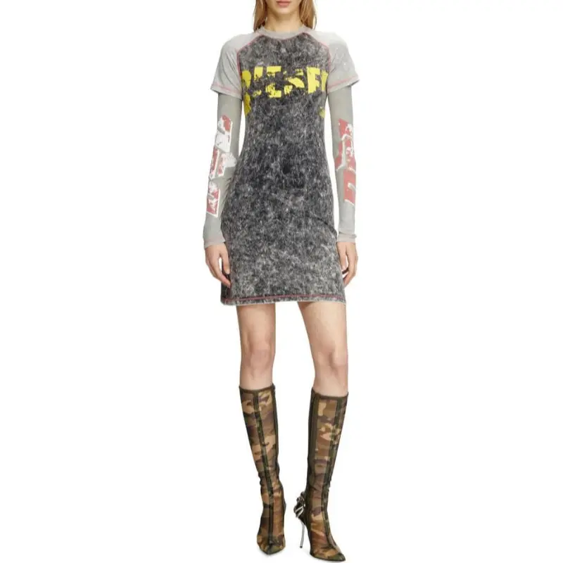 DIESEL D Buxt Q1 Layered Mini Dress-1