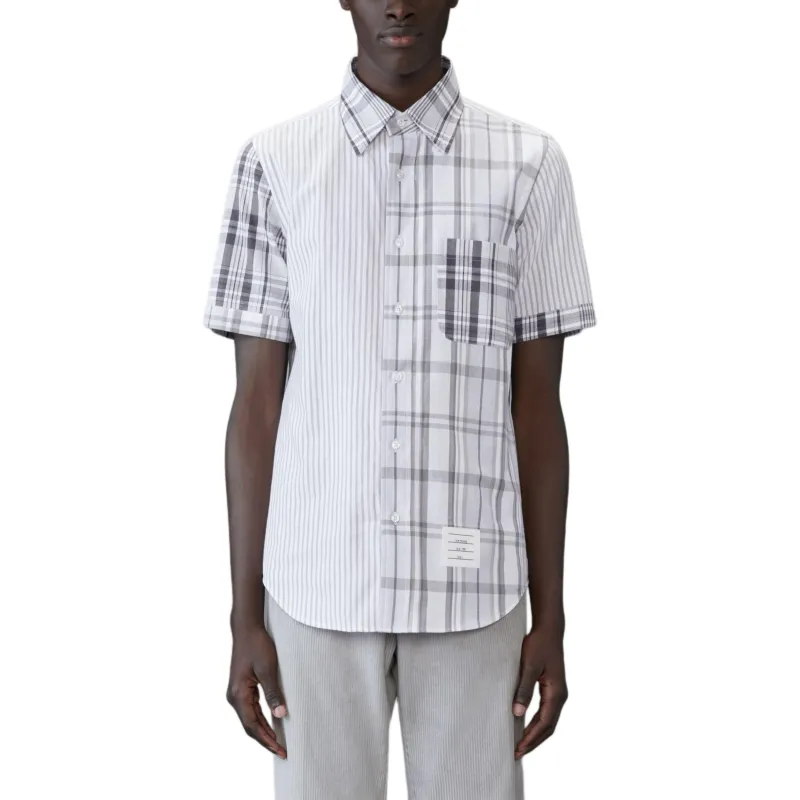 THOM BROWNE Funmix Madras Short Sleeve Shirt-4