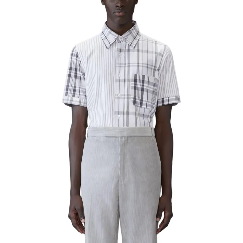 THOM BROWNE Funmix Madras Short Sleeve Shirt-2