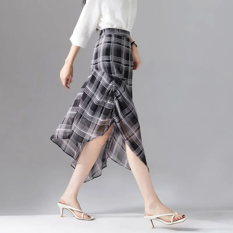 【dme】 Casual Long Skirts Women's Black-7