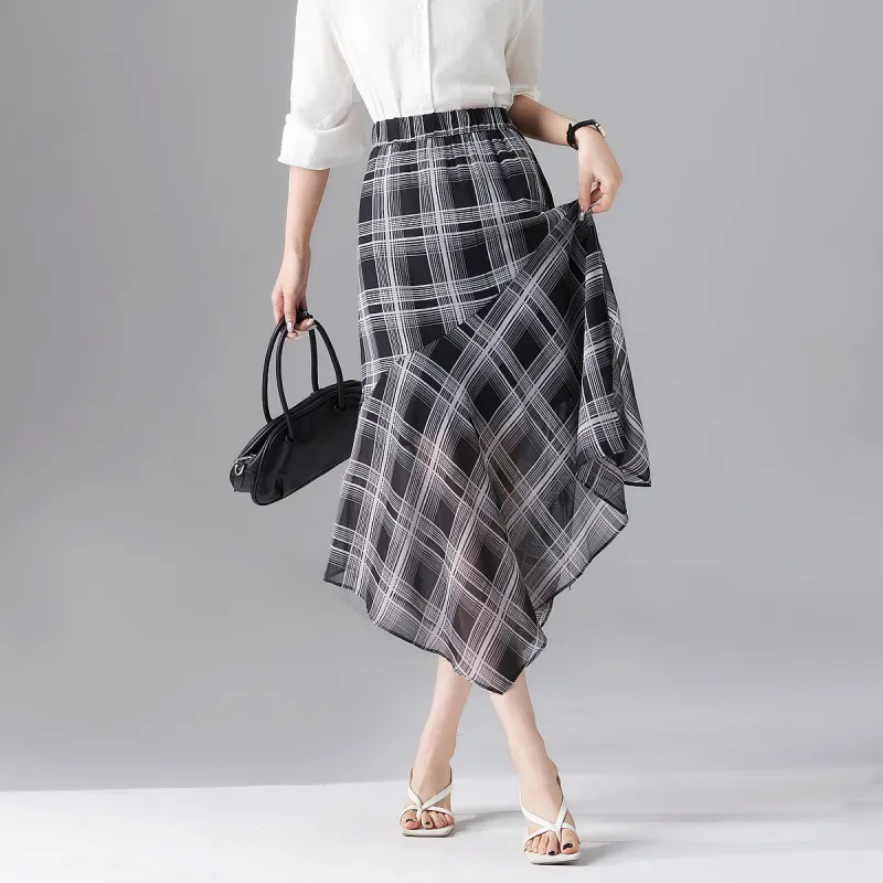 【dme】 Casual Long Skirts Women's Black-6