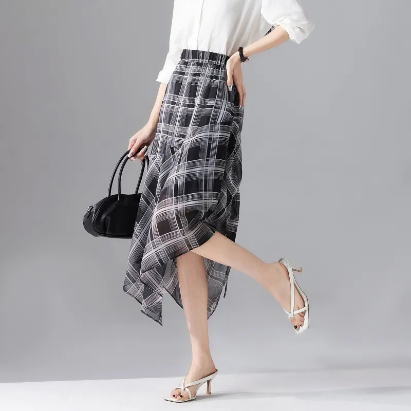 【dme】 Casual Long Skirts Women's Black-5