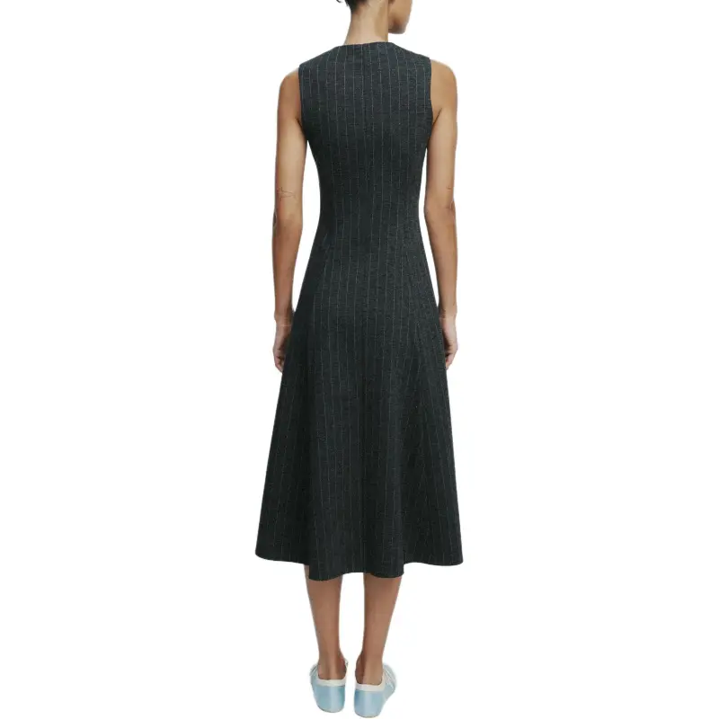ZARA Sleeveless Dress Women's Grey / Beige-3