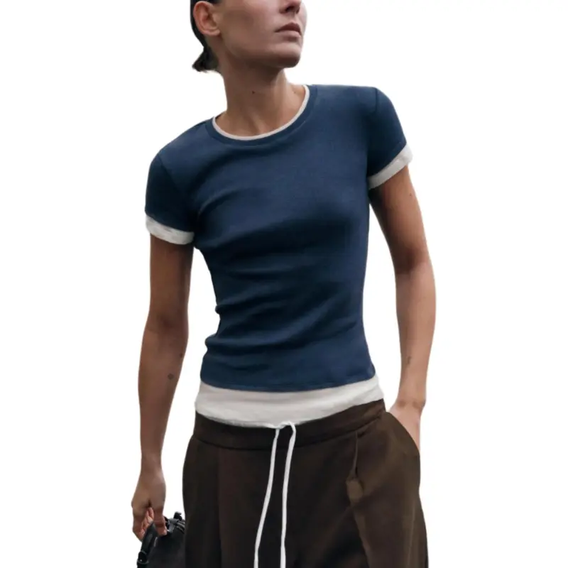 ZARA Regular T Shirt Women's Sea Blue-3