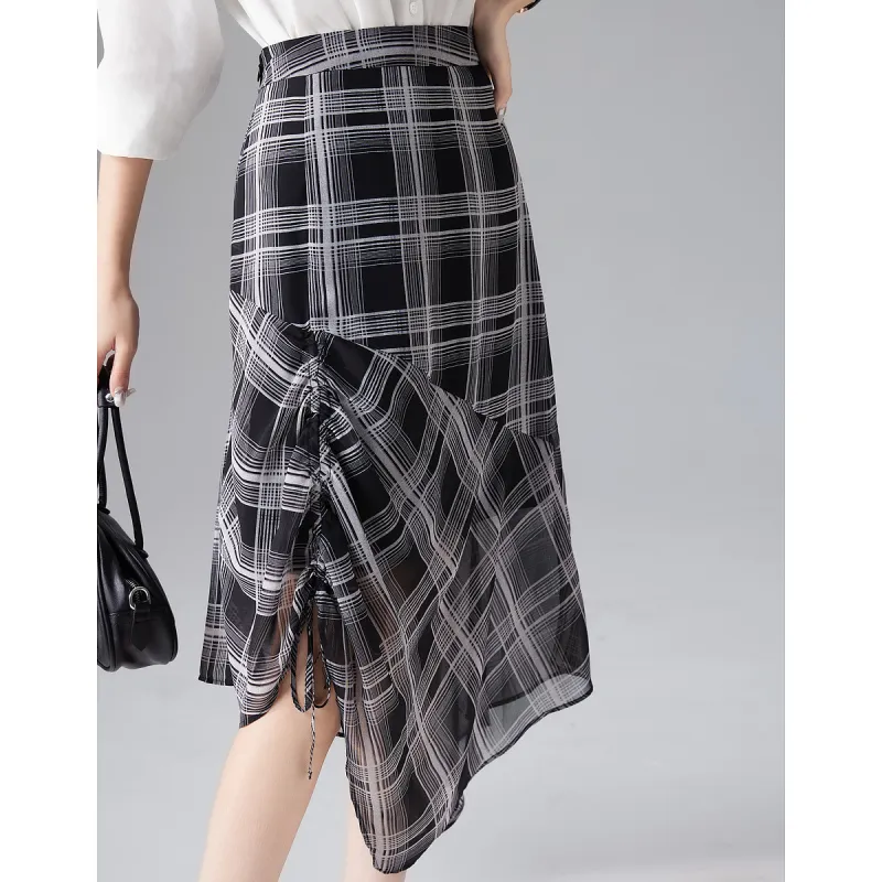 【dme】 Casual Long Skirts Women's Black-4