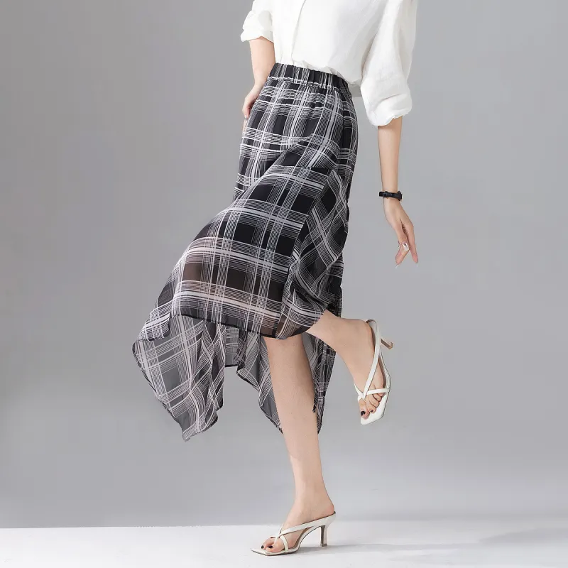【dme】 Casual Long Skirts Women's Black-3