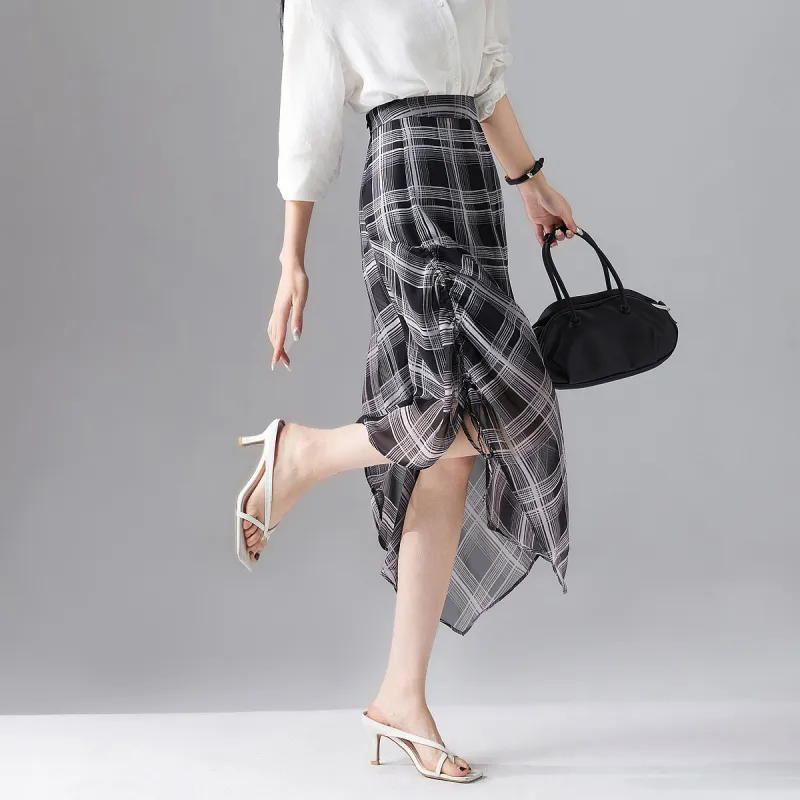 【dme】 Casual Long Skirts Women's Black-1
