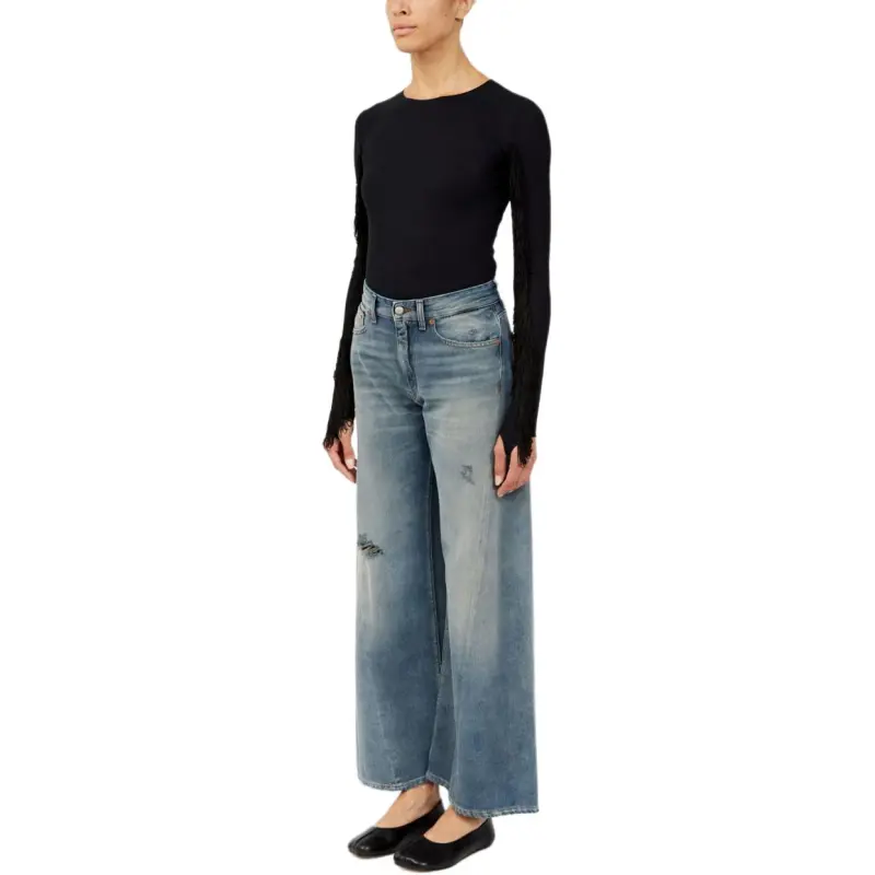 MM6 Maison Margiela Distressed Wide leg Jeans-3