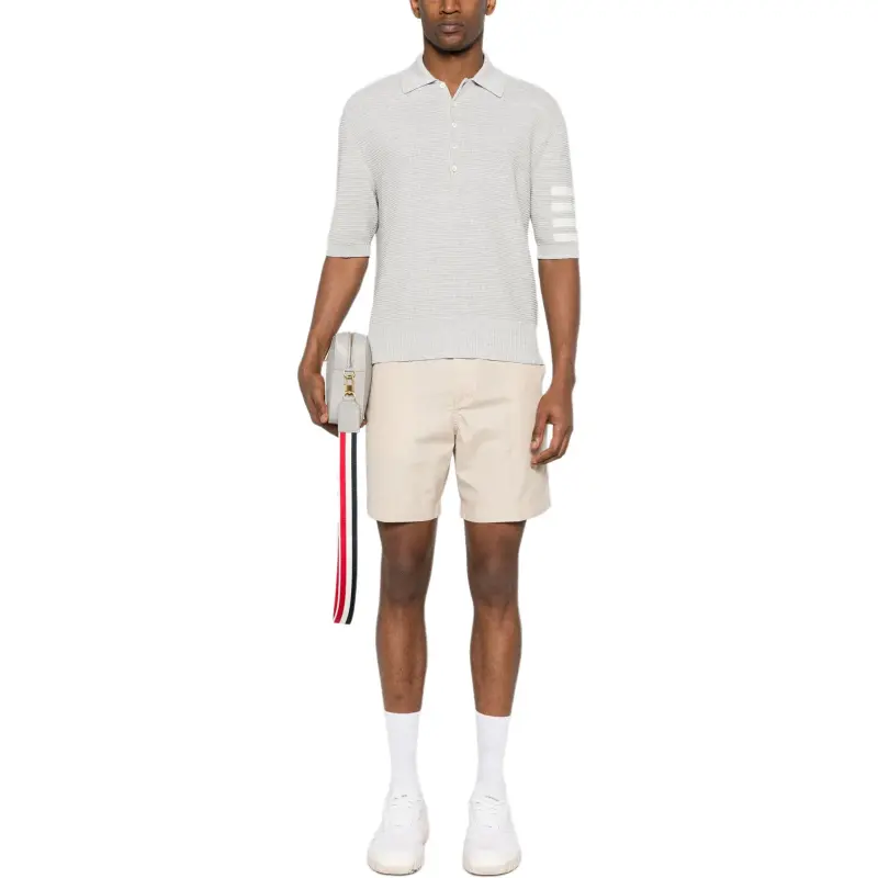 THOM BROWNE 4 Bar Knitted Polo Shirt-2