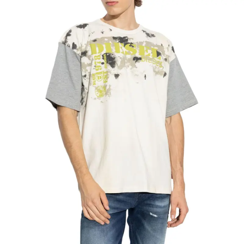 DIESEL Colour Block Dirty Effect T Shirt-2