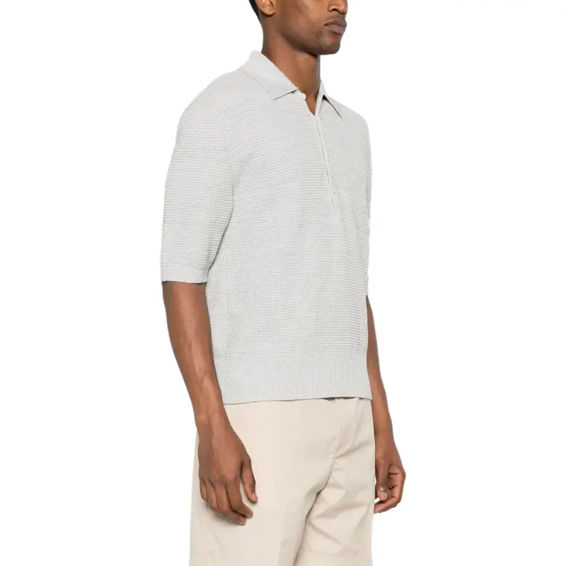 THOM BROWNE 4 Bar Knitted Polo Shirt-3