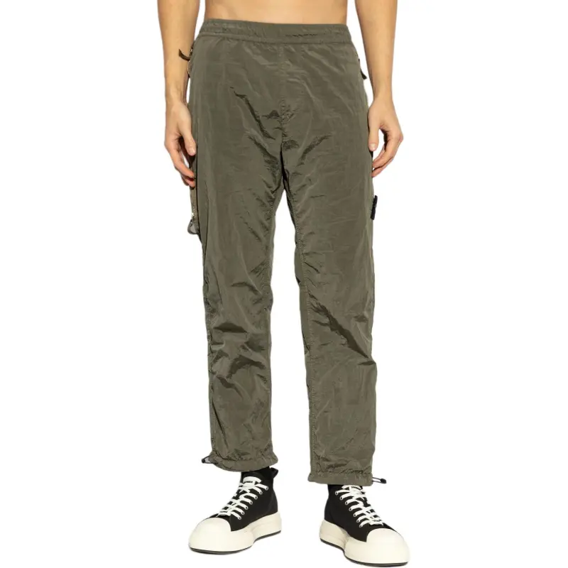STONE ISLAND Logo Patch Elastic Waist Trousers-2