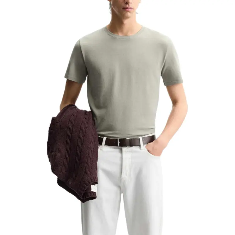 ZARA T Shirts Men Light Mink-4