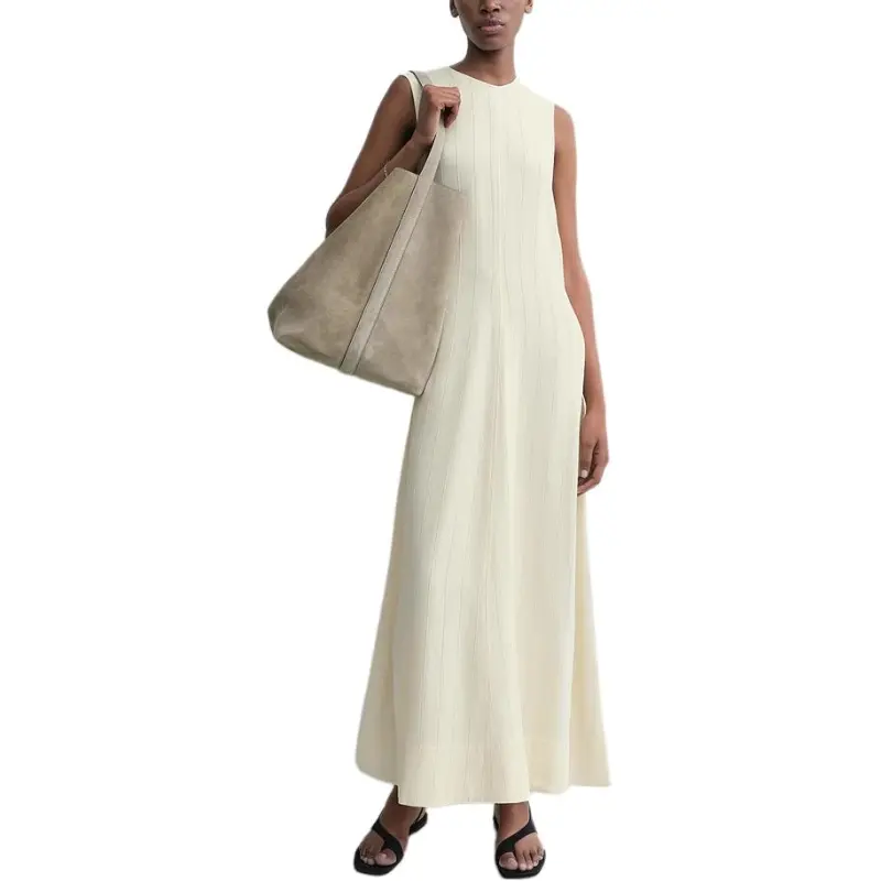 TOTEME SS25 Sleeveless Dress Women's Beige Yellow-3