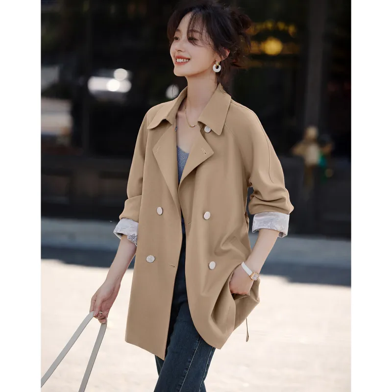 Mo Han Yi Mei Trench Coat Women's Khaki-3