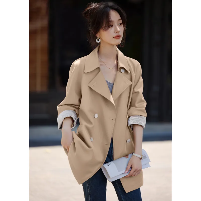Mo Han Yi Mei Trench Coat Women's Khaki-4