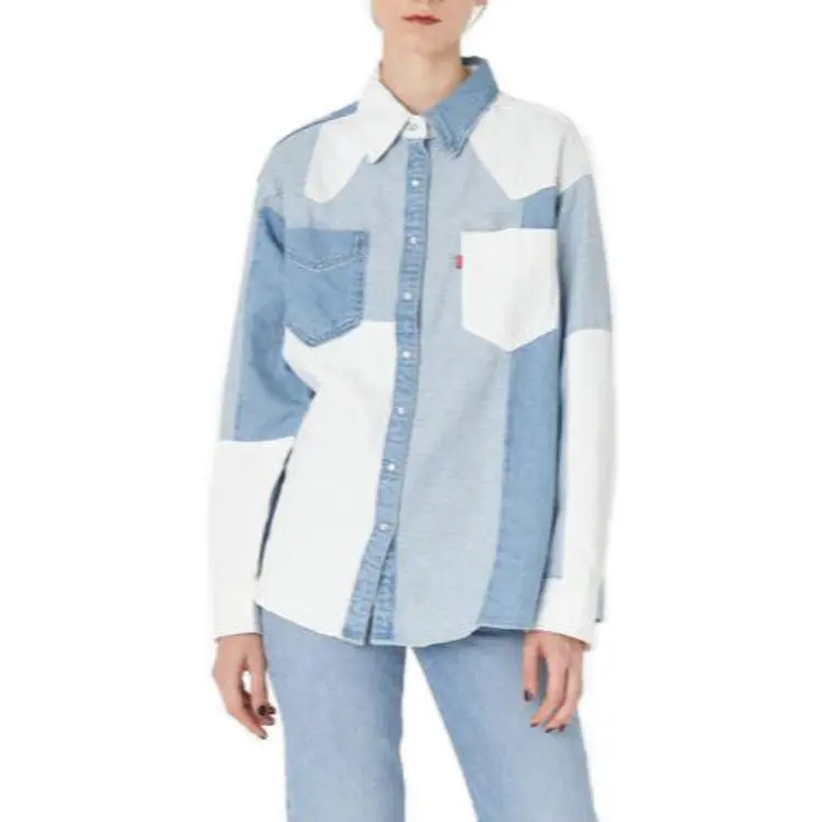 Levis Shirts Women's Light Indigo-5