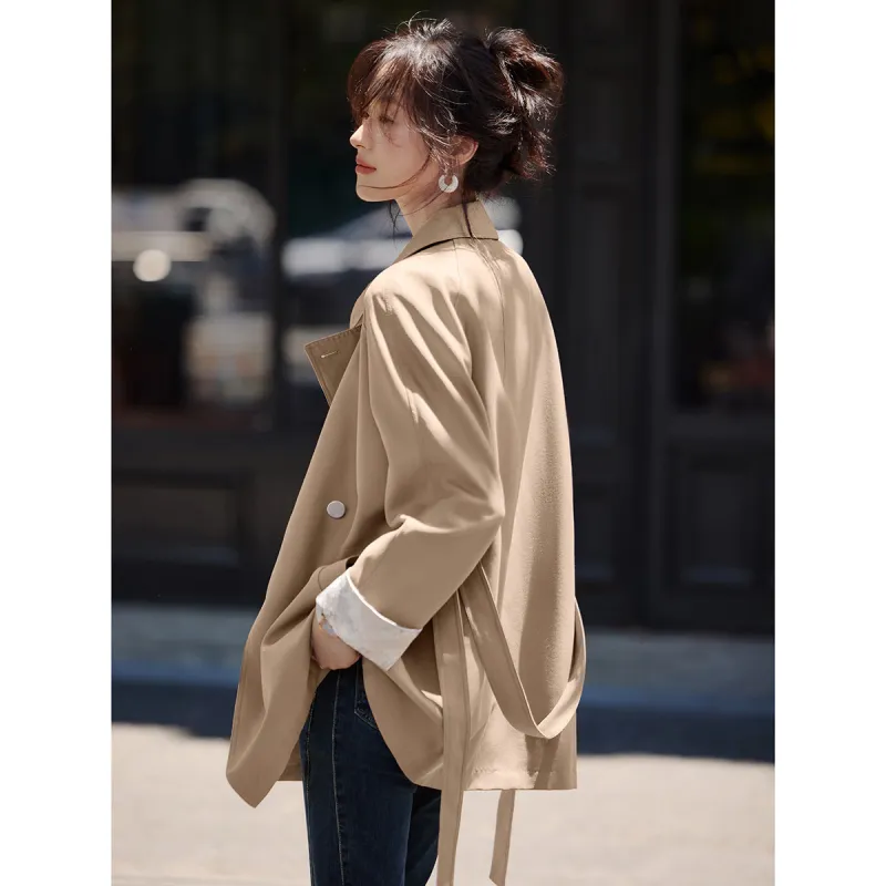 Mo Han Yi Mei Trench Coat Women's Khaki-5