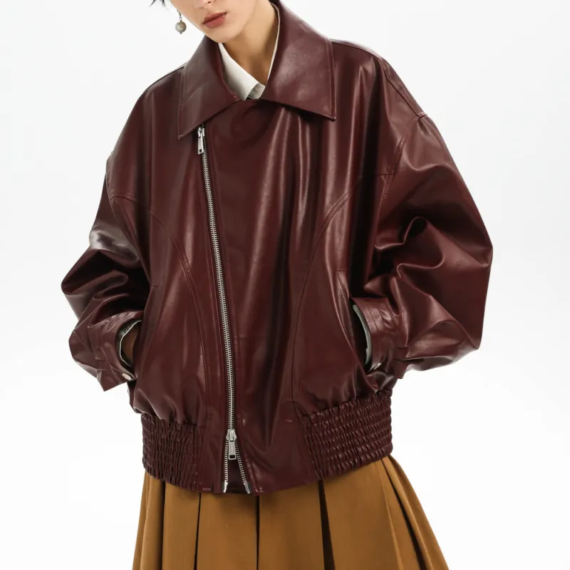 UNVESNO Jackets Unisex Burgundy Red-2