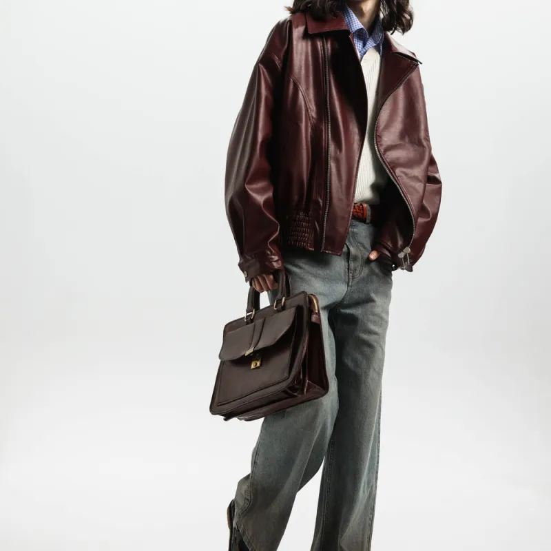 UNVESNO Jackets Unisex Burgundy Red-3