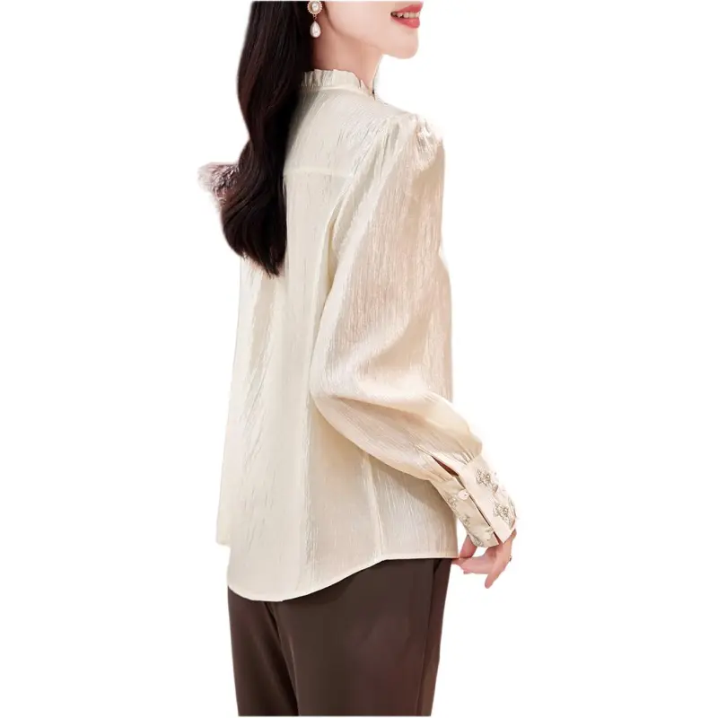 Yi Mengyuan Silk Shirt Women's Beige-1