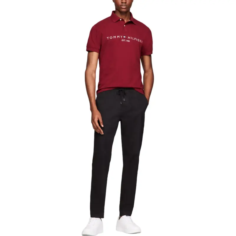 Tommy Hilfiger Polo Shirt Men's Burgundy-1
