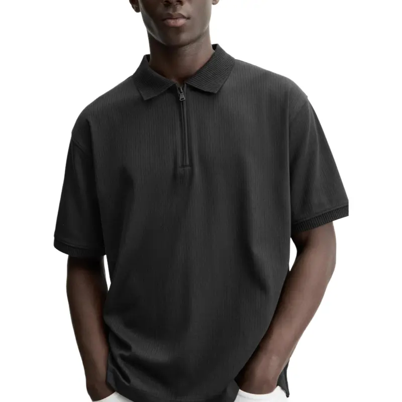 ZARA Polo Shirts Men Black-2