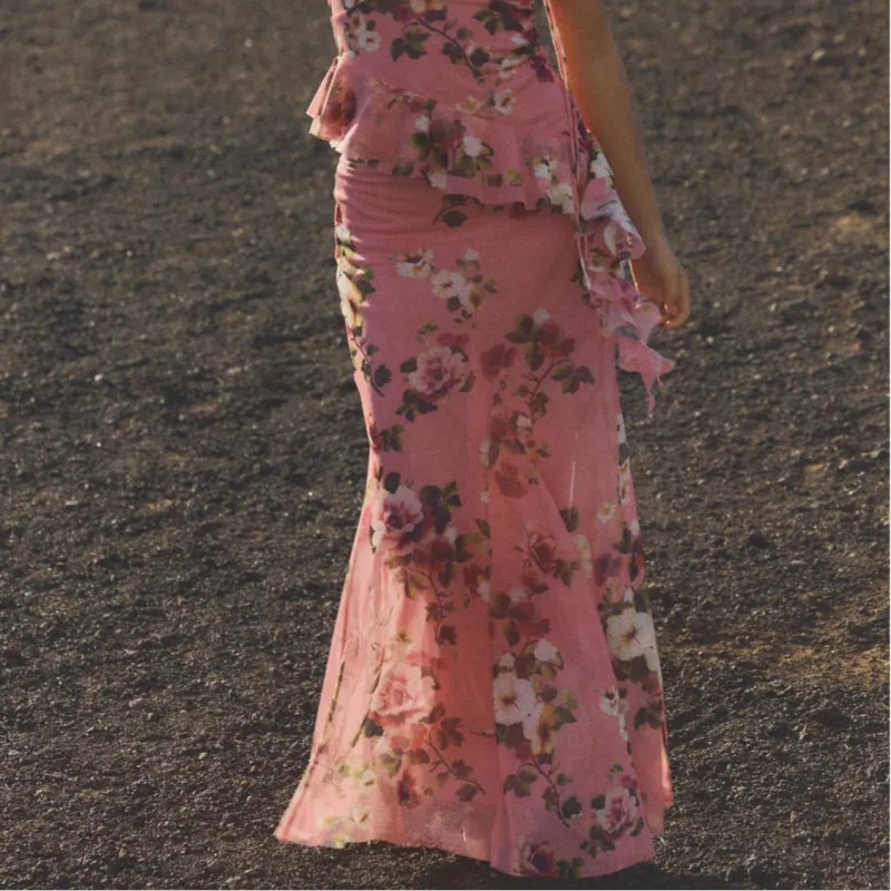 ZARA Casual Long Skirts Women's Pink-2
