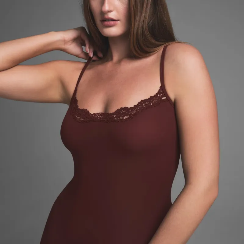SKIMS FW24 FITS EVERYBODY LACE SLIP DRESS Slip Dresses Women's OXBLOOD/Ox Blood Color-2