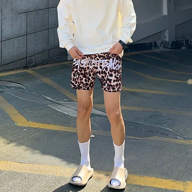 Bubble Trap Casual Shorts Unisex Leopard Print Shorts-2